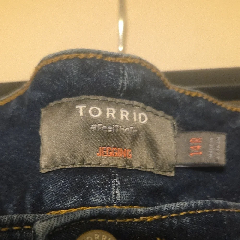 Torrid High Rise Ripped Blue Jeans - Picture 2 of 6